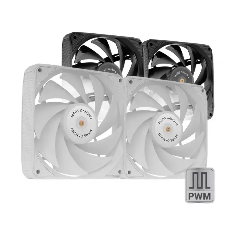 Mars Gaming MF-NCLX2W Computergehäuselüfter 12 cm Weiß 2 St.