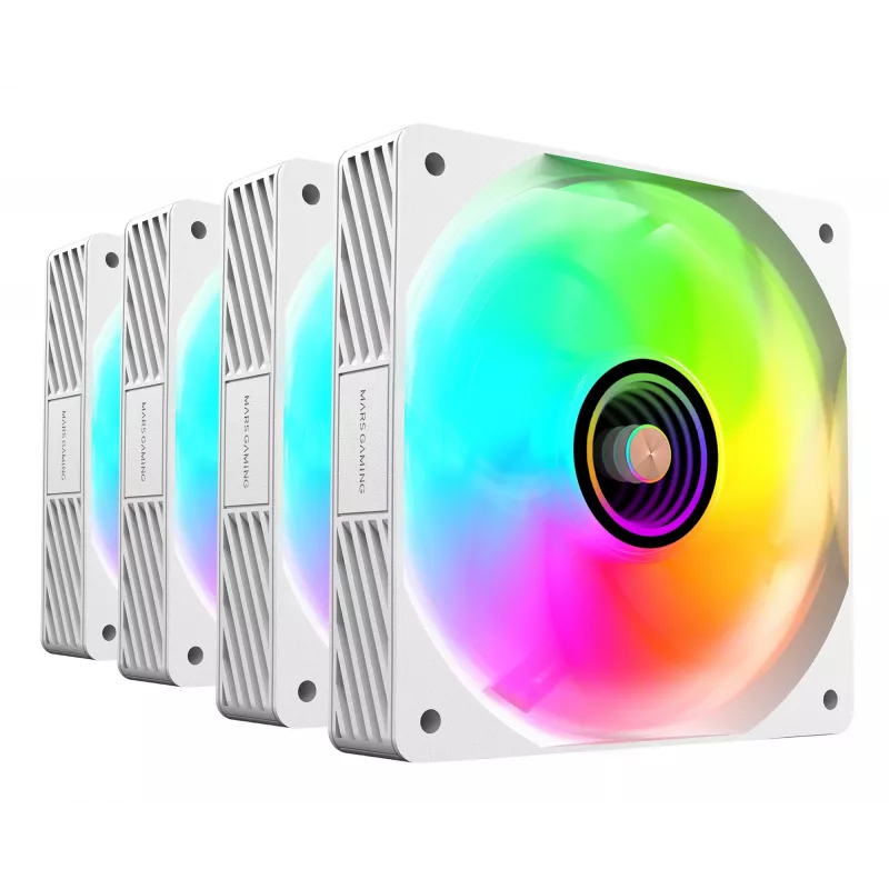 Mars Gaming MFSI4KITW Computer-Kühlsystem Computergehäuse Lüfter 12 cm Weiß