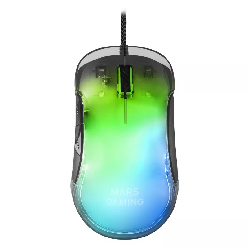 Mars Gaming MMGLOW Gaming-Maus RGB Chroma-Glow Spiegel-Finish 12800 DPI Schwarz