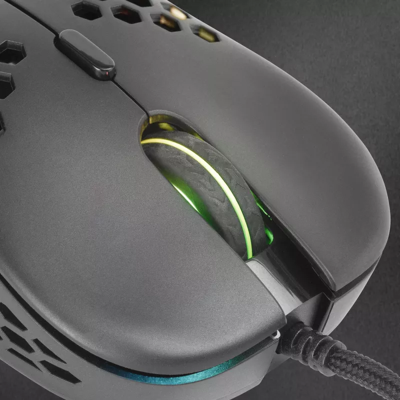 Mars Gaming MM55 Schwarz RGB Chroma Gaming-Maus Ultraleicht 55g 12800 DPI HUANO Mechanische Schalter