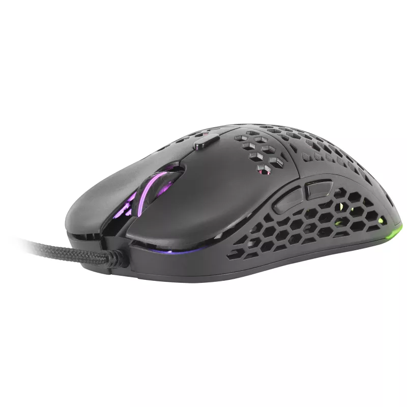 Mars Gaming MM55 Schwarz RGB Chroma Gaming-Maus Ultraleicht 55g 12800 DPI HUANO Mechanische Schalter
