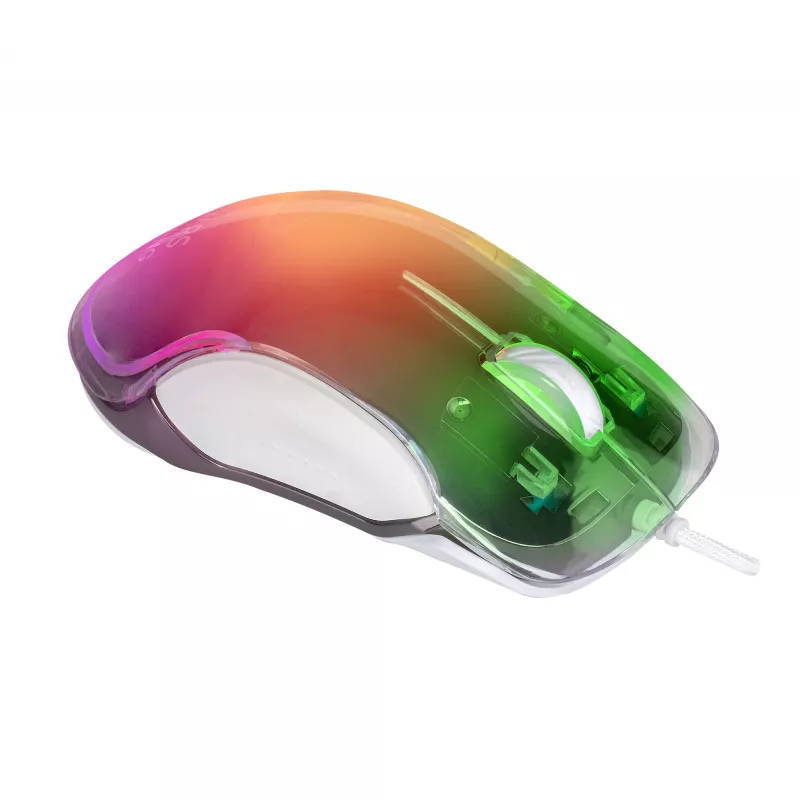 Mars Gaming MMGLOW Chroma-Glow RGB Gaming-Maus Spiegel-Finish Ultraleicht 12800 DPI Weiß