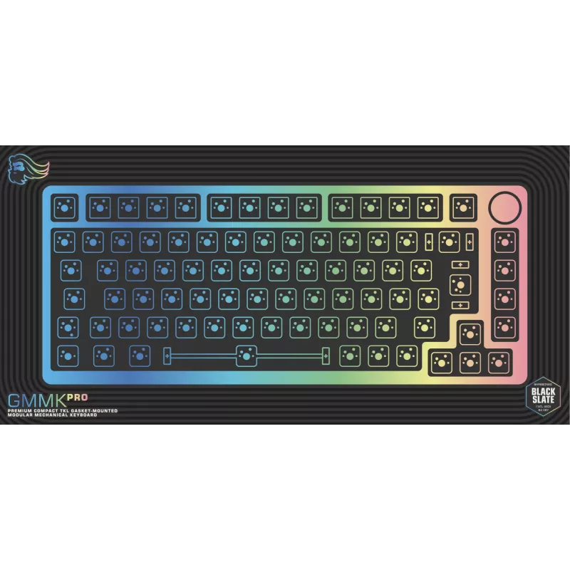 Tastatur-Barebone GLORIOUS GMMK Pro — 75% Aluminiumgehäuse, Schwarz, 332×135×32 mm, 1,5 kg