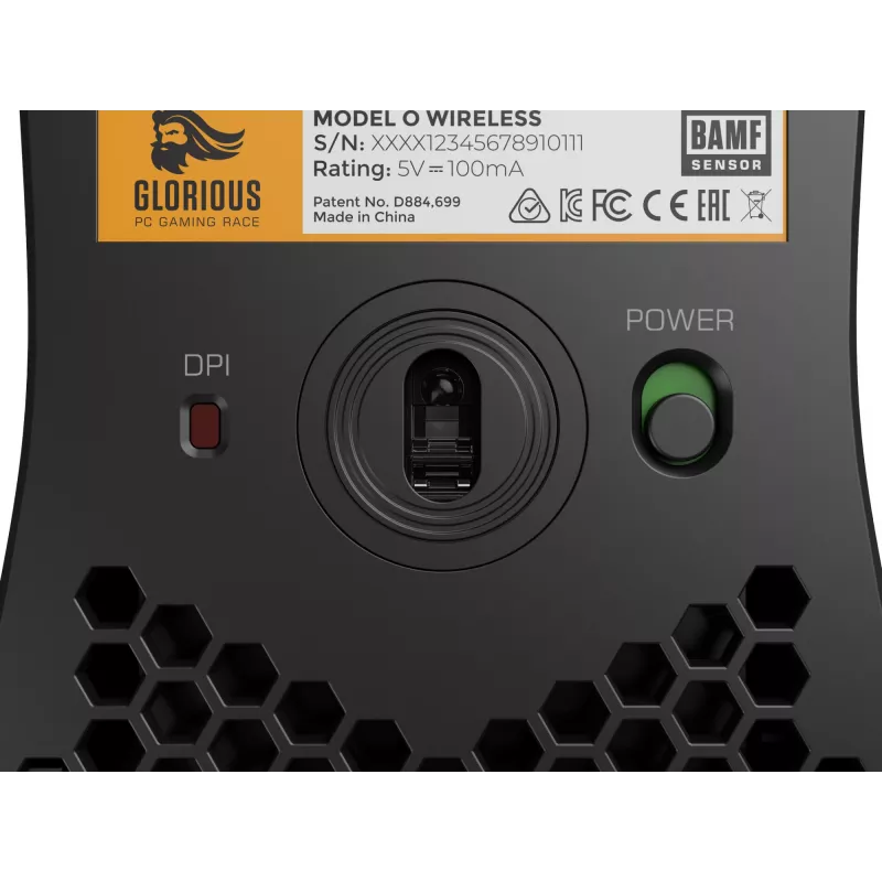 Glorious Gaming Glorious Model O Wireless - Mattschwarz, Rechtshändig, Optisch, RF Wireless, 19000 DPI, 1 ms, Schwarz