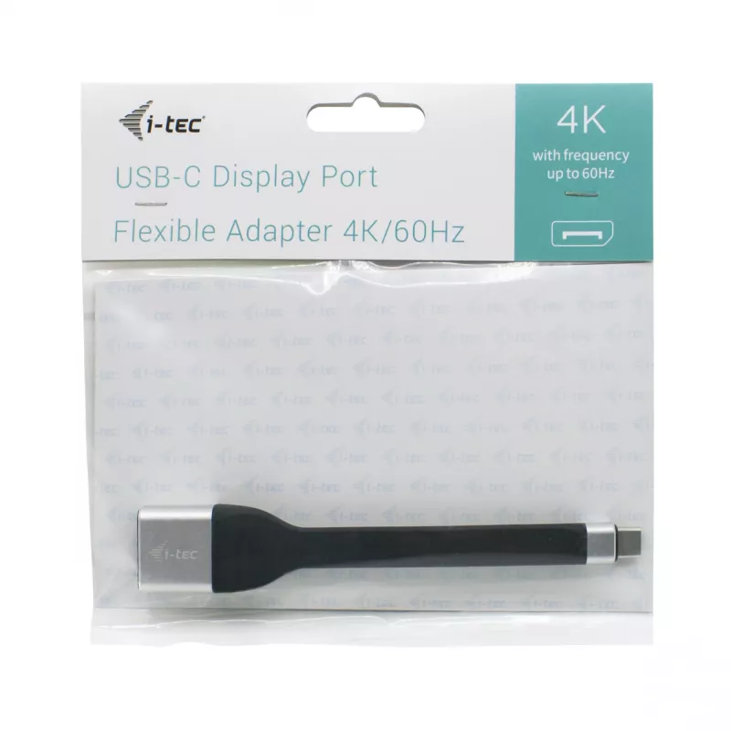 ITEC USB-C auf DisplayPort Adapter i-tec USB-C flach DP Adapter 4K/60 Hz, 0,11 m Kabel, schwarz