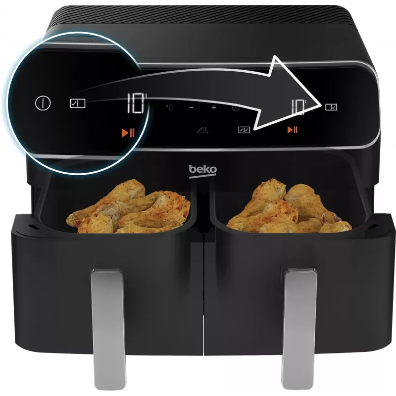 Heißluftfritteuse Beko FRL5388B ExpertFry 8,5 L 2400 W Schwarz Touch-Bedienung