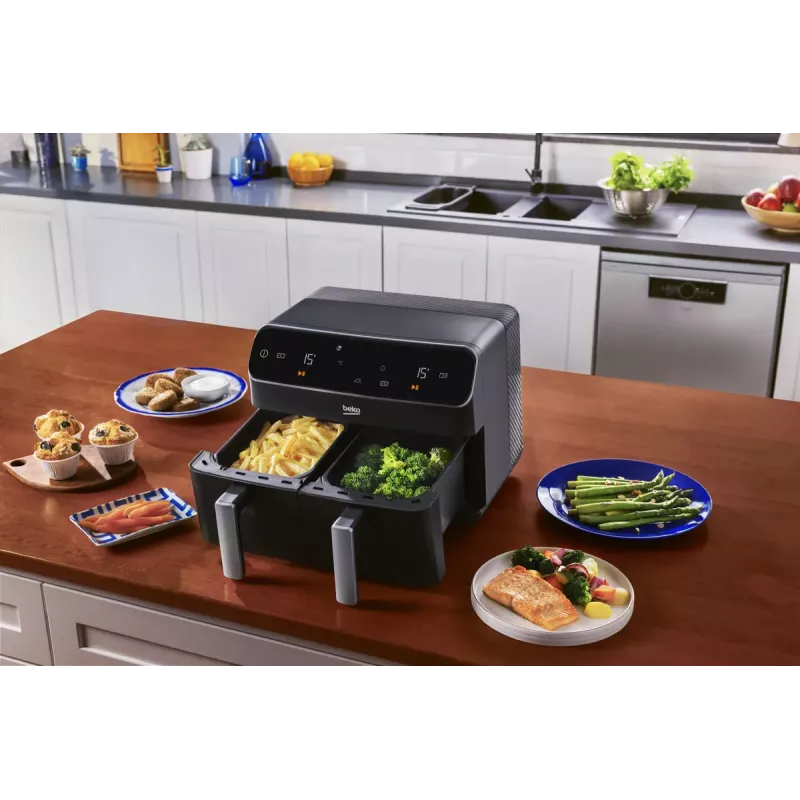 Heißluftfritteuse Beko FRL5388B ExpertFry 8,5 L 2400 W Schwarz Touch-Bedienung