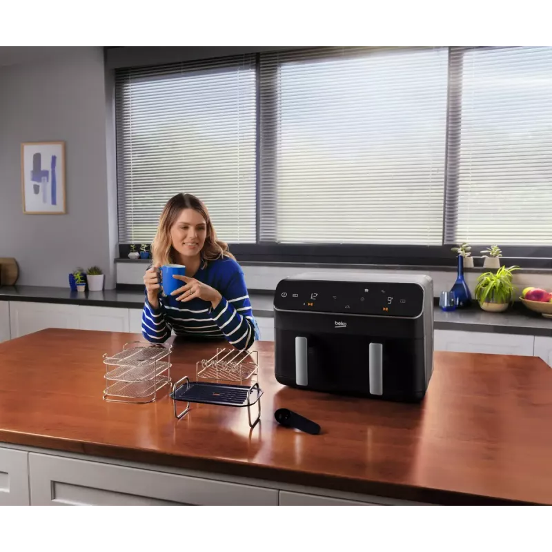 Heißluftfritteuse Beko FRL5388B ExpertFry 8,5 L 2400 W Schwarz Touch-Bedienung