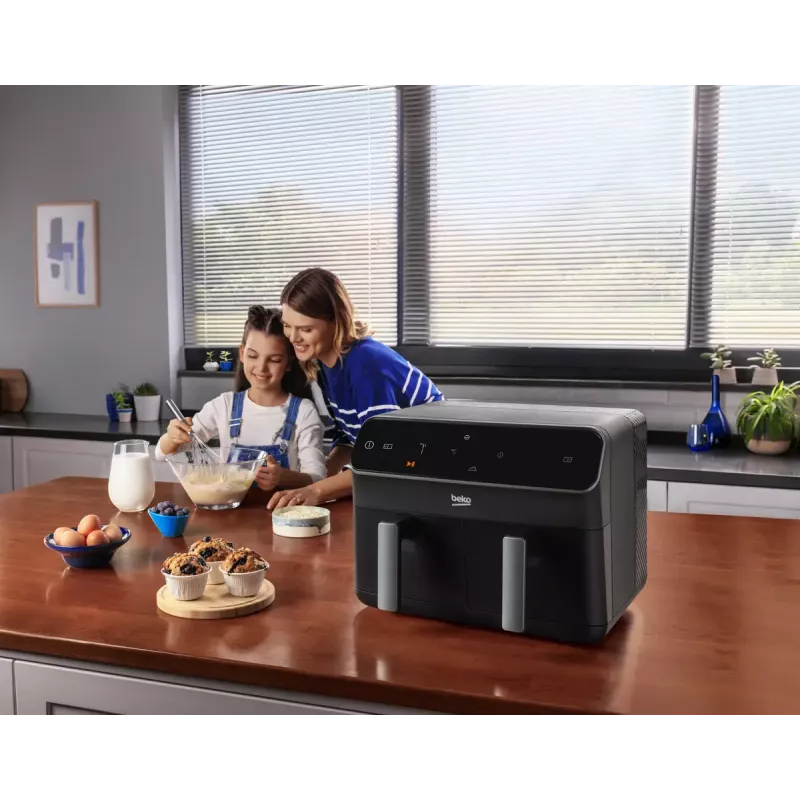 Heißluftfritteuse Beko FRL5388B ExpertFry 8,5 L 2400 W Schwarz Touch-Bedienung