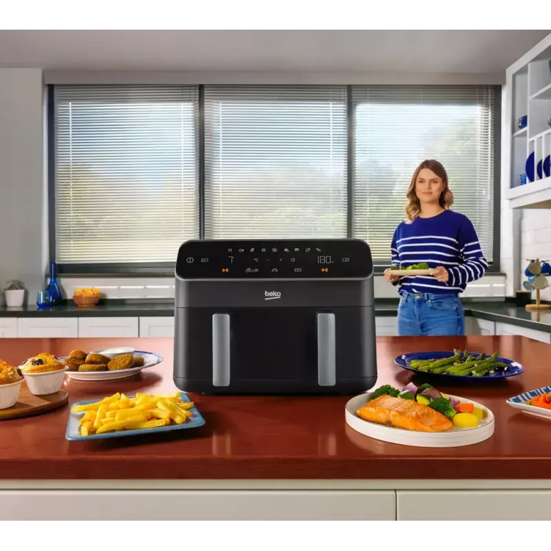Heißluftfritteuse Beko FRL5388B ExpertFry 8,5 L 2400 W Schwarz Touch-Bedienung