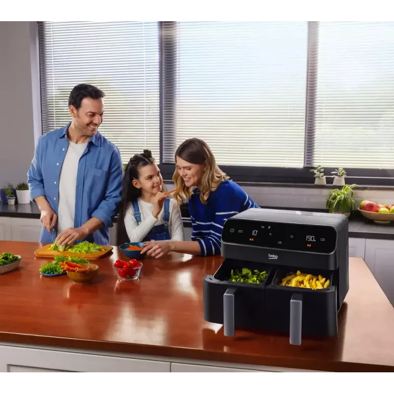 Heißluftfritteuse Beko FRL5388B ExpertFry 8,5 L 2400 W Schwarz Touch-Bedienung