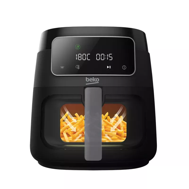 Heißluftfritteuse BEKO FRL3374B 7,6 l 1750 W Schwarz Touch-Steuerung, 9 Programme, 35–200 °C