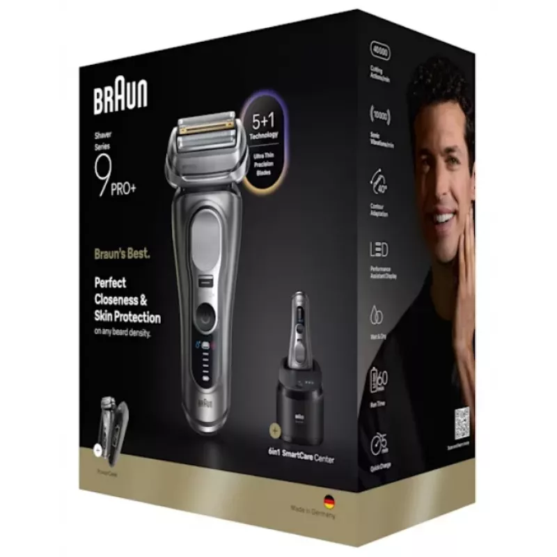 Folienrasierer Braun Series 9 Pro+ 9675cc Grau Silber Edelstahl