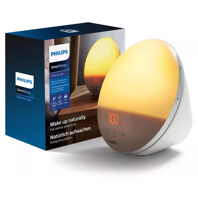 Wake-up Light Philips SmartSleep HF3531/01 — LED-Sonnenaufgangsalarm, 300 lx, 7 Klänge, 9 min Schlummerfunktion