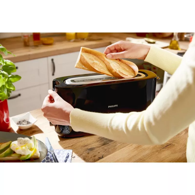 Philips Daily Collection HD2590/90 Toaster – langer Schlitz, schwarz