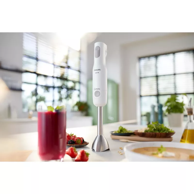 Stabmixer Philips Daily Collection ProMix HR2535/00 — 650 W, Metallschaft, grau/weiß