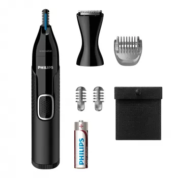 Nasenhaartrimmer Philips 5000 NT5650/16 – batteriebetrieben, AA, wasserdicht, Edelstahlklingen, 3 Aufsteckkämme, Reiseetui