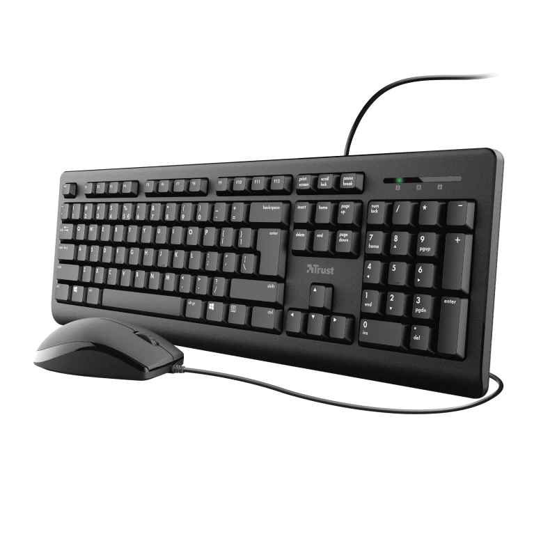 Trust Primo Tastatur Maus enthalten Universal USB AZERTY Belgisch Schwarz