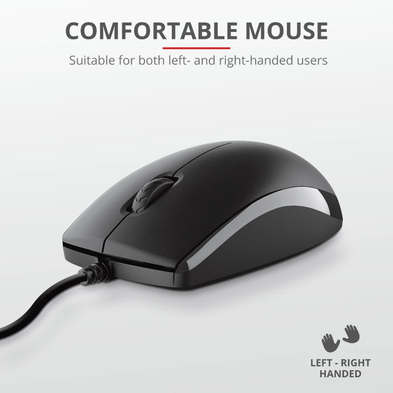 Trust Primo Tastatur Maus enthalten Universal USB AZERTY Belgisch Schwarz