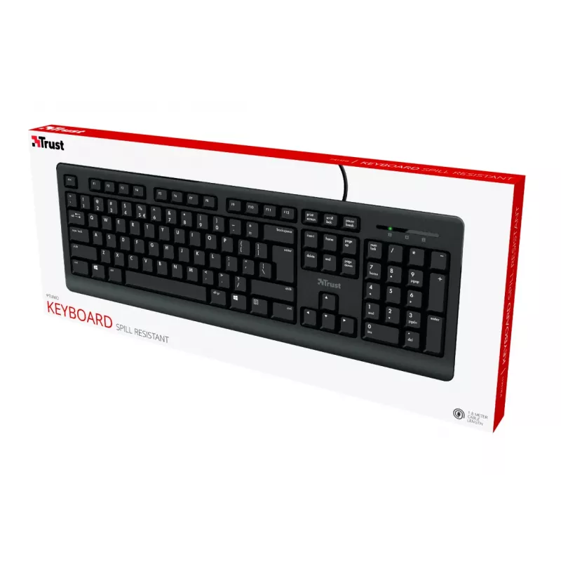 Trust Primo Tastatur Universal USB AZERTY Belgisch Schwarz