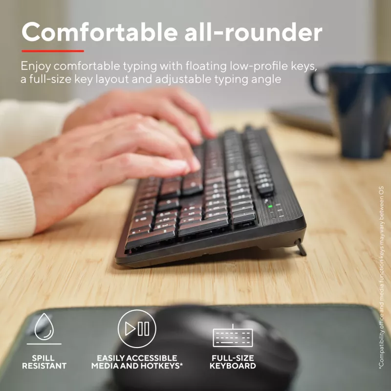 TRUST Ody II Full-Size Wireless RF QWERTY Nordic Schwarz