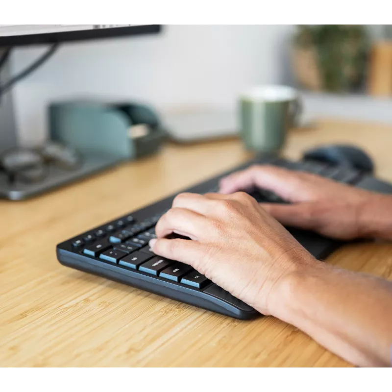 Trust Trezo Tastatur Maus enthalten Büro RF Wireless AZERTY Belgisch Schwarz