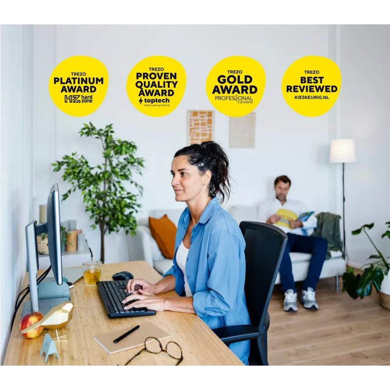 Trust Trezo Tastatur Maus enthalten Büro RF Wireless AZERTY Belgisch Schwarz