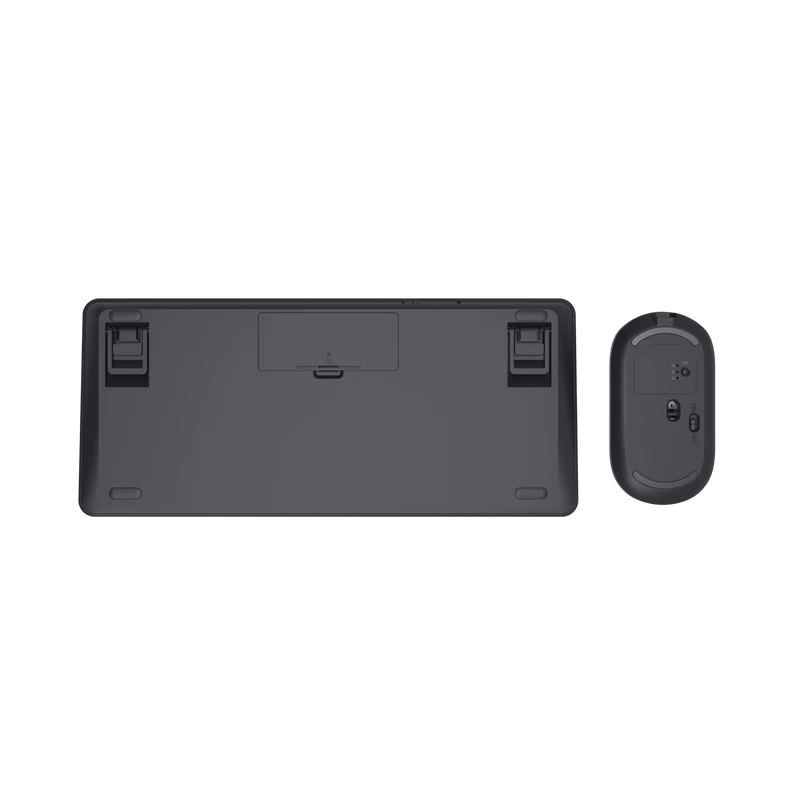 Trust Lyra Tastatur, Maus enthalten, Büro, RF Wireless + Bluetooth, AZERTY, Belgisch, Schwarz