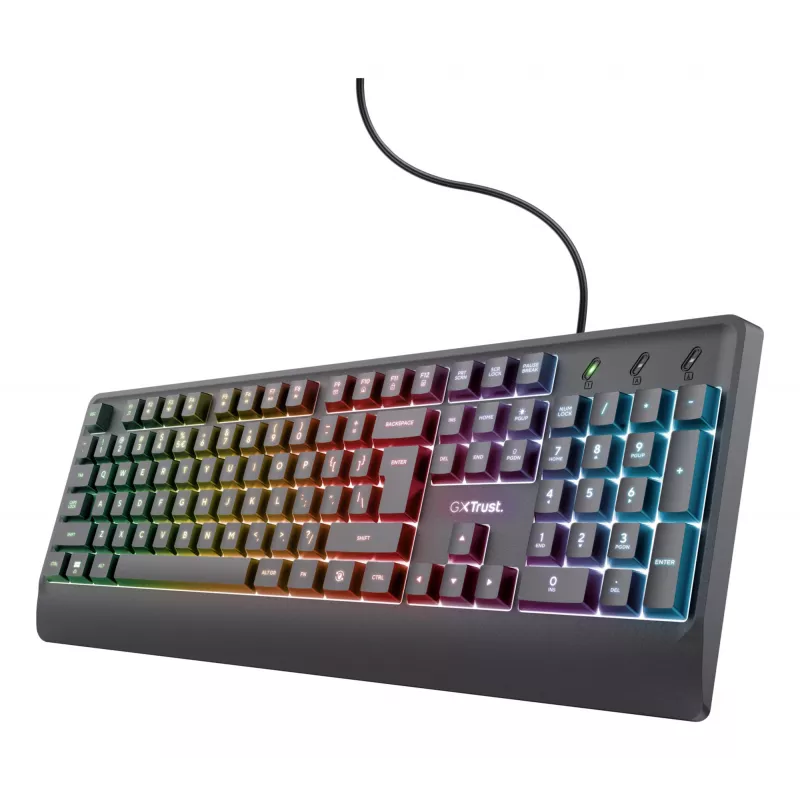 Trust GXT 792 Quadrox Tastatur Maus enthalten Gaming USB QWERTY Belgisch Schwarz