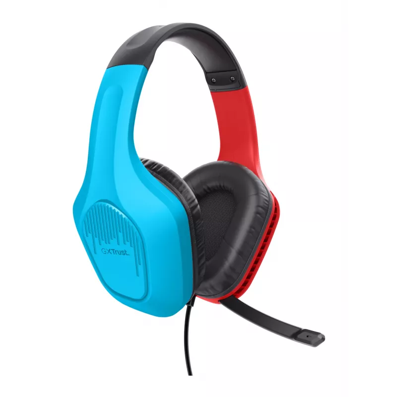 Trust GXT 416S Zirox Headset kabelgebunden Kopfbügel Gaming Schwarz, Cyan, Rot