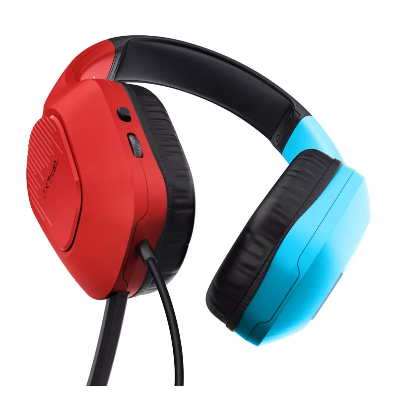 Trust GXT 416S Zirox Headset kabelgebunden Kopfbügel Gaming Schwarz, Cyan, Rot