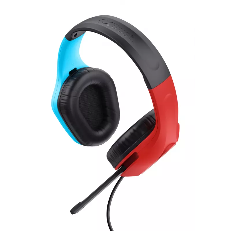 Trust GXT 416S Zirox Headset kabelgebunden Kopfbügel Gaming Schwarz, Cyan, Rot
