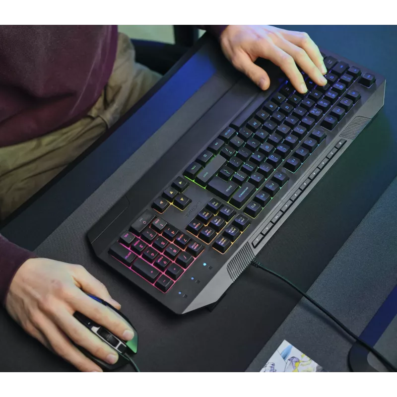 Trust GXT 836 Evocx Tastatur Gaming USB AZERTY Belgisch Schwarz