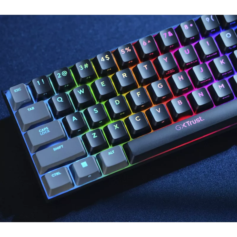 Trust GXT 867 Acira Tastatur Gaming USB AZERTY Belgisch Schwarz, Grau