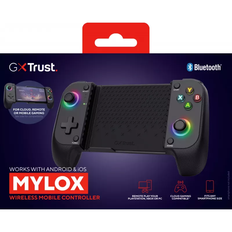 Trust GXT 735G Mylox Grau Bluetooth Gamepad Analog/Digital Android, iOS