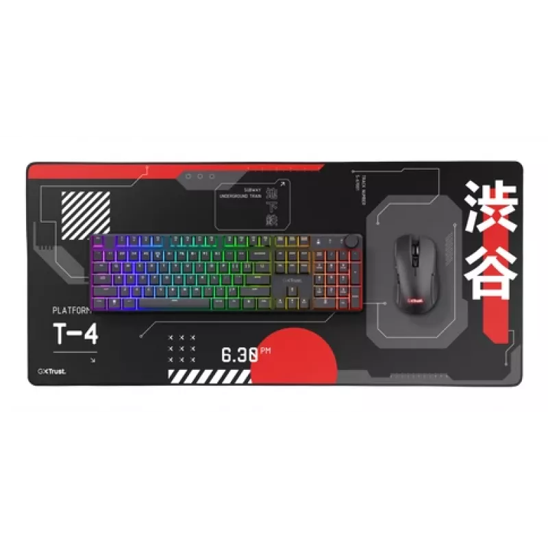 Gaming-Mauspad TRUST GXT 759 XXL — 900×400 mm, PET, schwarz/rot