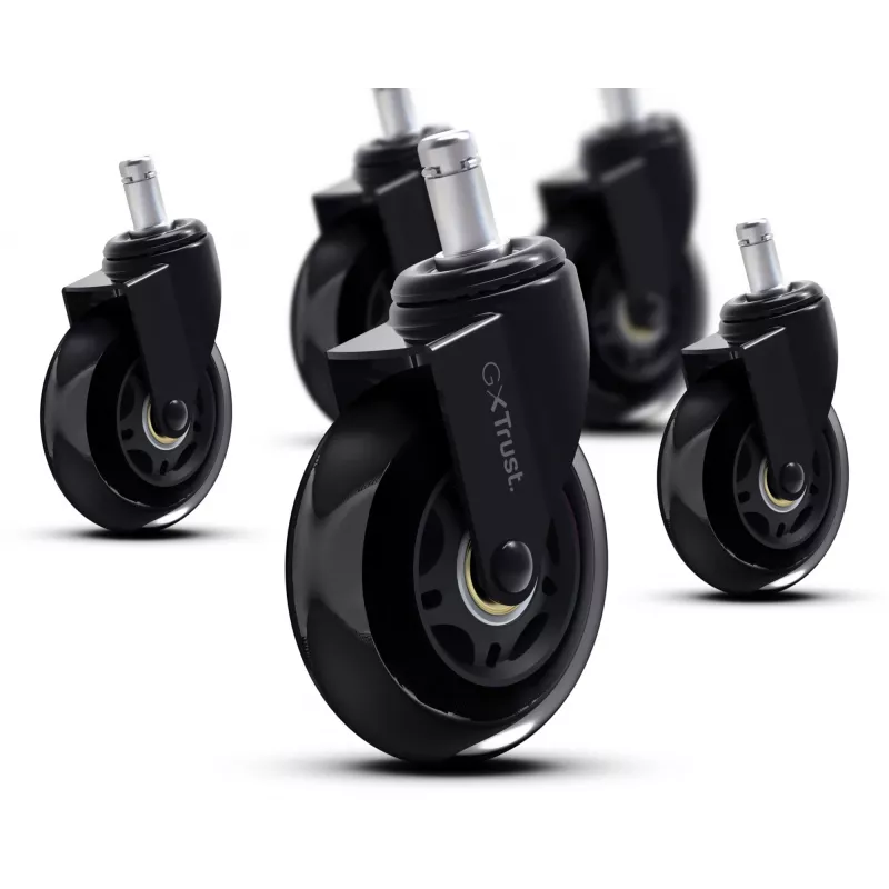 Caster-Räder-Set für Gaming-Stuhl TRUST 25804, 5 Stück, schwarz, PP/PU, 225 g