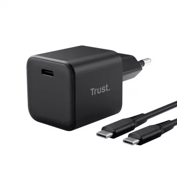 Ladegerät TRUST Maxo Ultra-klein 65W GaN USB-C Schwarz mit 2m Kabel