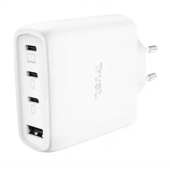TRUST Maxo 65W Indoor AC-Schnellladegerät, 3x USB-C, max. 20 V, 2 m Kabel, weiß