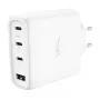 TRUST Maxo 65W Indoor AC-Schnellladegerät, 3x USB-C, max. 20 V, 2 m Kabel, weiß