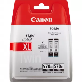 Canon PGI-570BK XL High Yield Schwarz Tintenpatrone (Doppelpack)