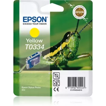 Epson Grasshopper Einzelpackung Gelb T0334, Gelb, Pigmenttinte, 17 ml, 1 Stk.