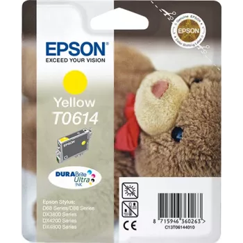 Epson Teddybear Einzelpackung Gelb T0614 DURABrite Ultra Tinte, Gelb, Pigmenttinte, 8 ml, 1 Stk.
