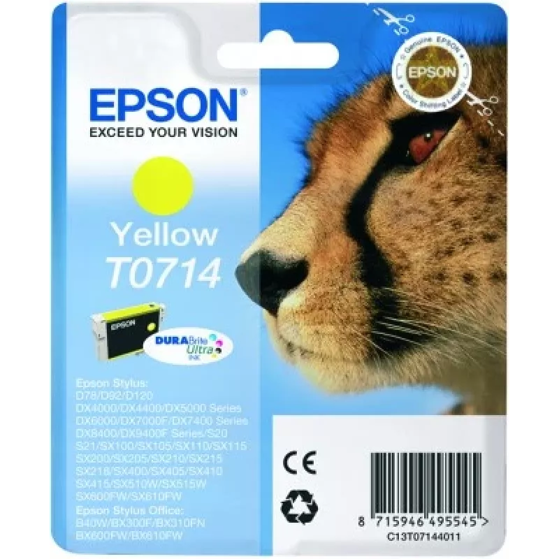 Epson Cheetah Einzelpackung Gelb T0714 DURABrite Ultra Tinte