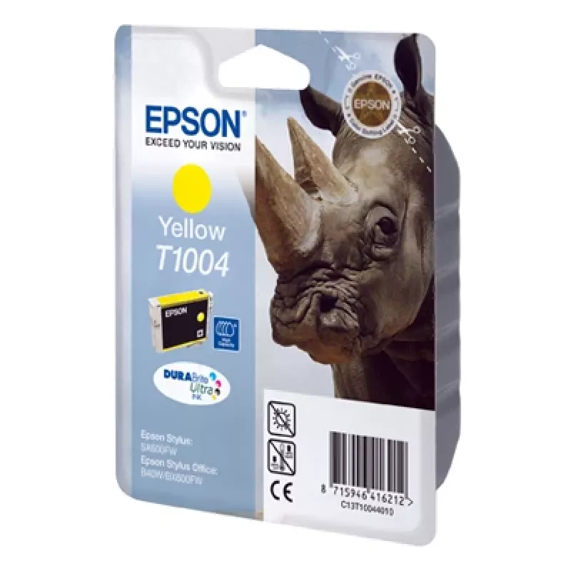 Epson Rhino Einzelpackung Gelb T1004 DURABrite Ultra Tinte, Gelb, pigmentbasierte Tinte, 1 Stück