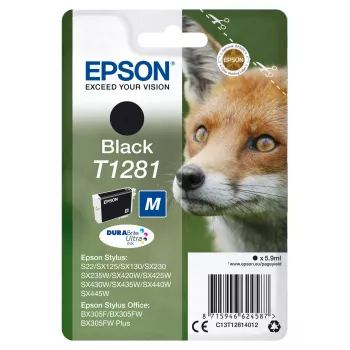 Epson T1281 Fox Einzelpackung Tintenpatrone Schwarz