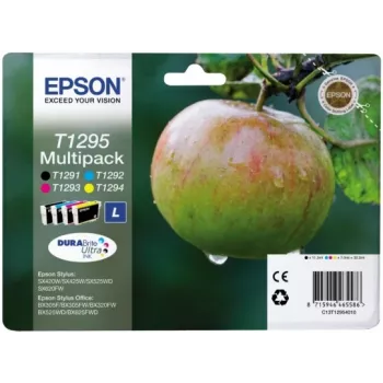 Epson Apple Multipack 4-Farben T1295 DURABrite Ultra Tinte, Schwarz, Cyan, Magenta, Gelb, 1 Stk., Multi-Pack