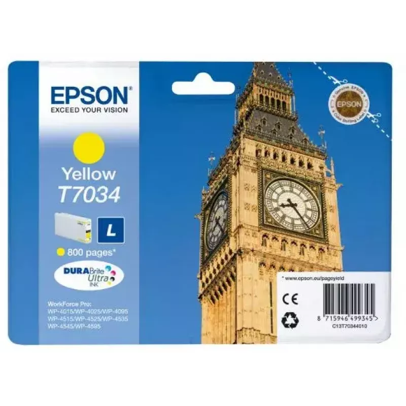 Tintenpatrone EPSON C13T70344010 Gelb 0.8k