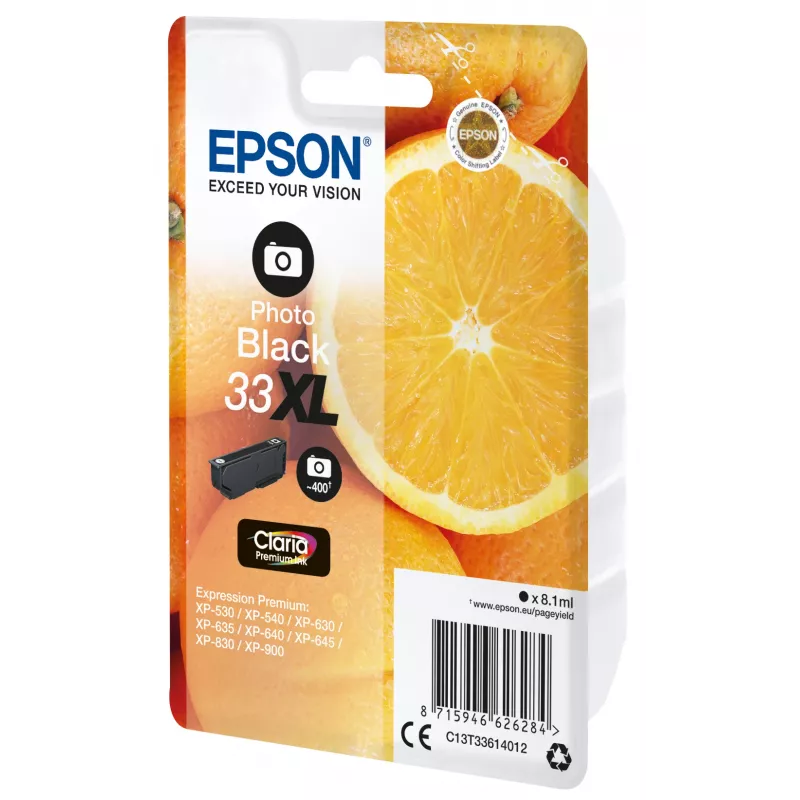Epson Oranges Einzelpackung Photo Schwarz 33XL Claria Premium Tinte