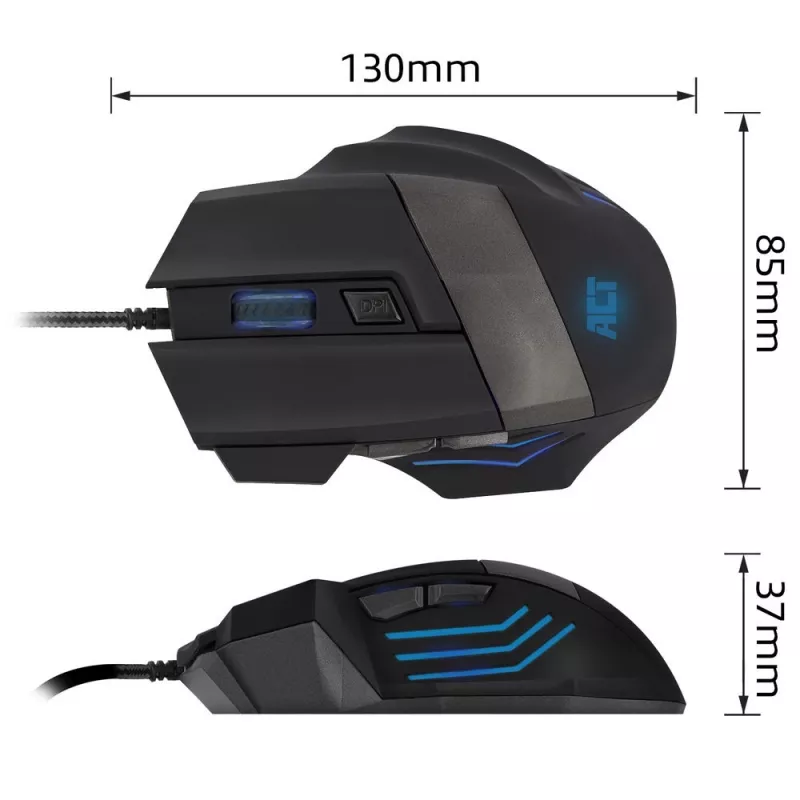 Gaming-Maus ACT Kabel-Gaming-Maus mit Beleuchtung 3200 dpi